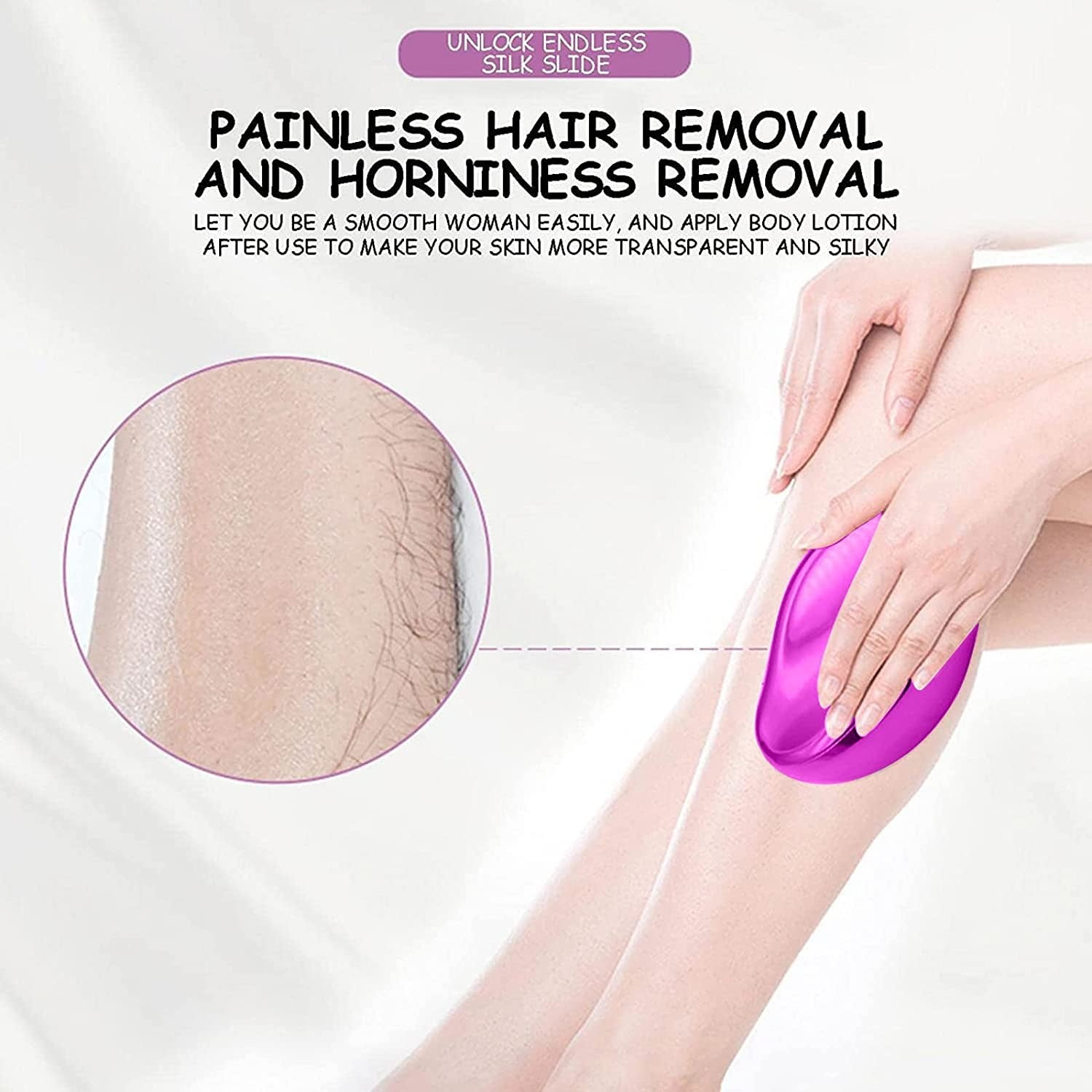 Crystal Hair Eraser - Magic Crystal Hair Remover, Painless Hair Removal With Epilator Mini Hair Remover For Men And Women Leg Arm Back Soft Smooth Silky Skin(Random Color)